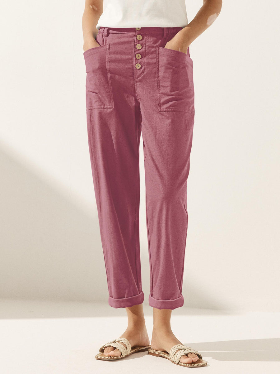 Heidi | Button-Fly Linen Trousers