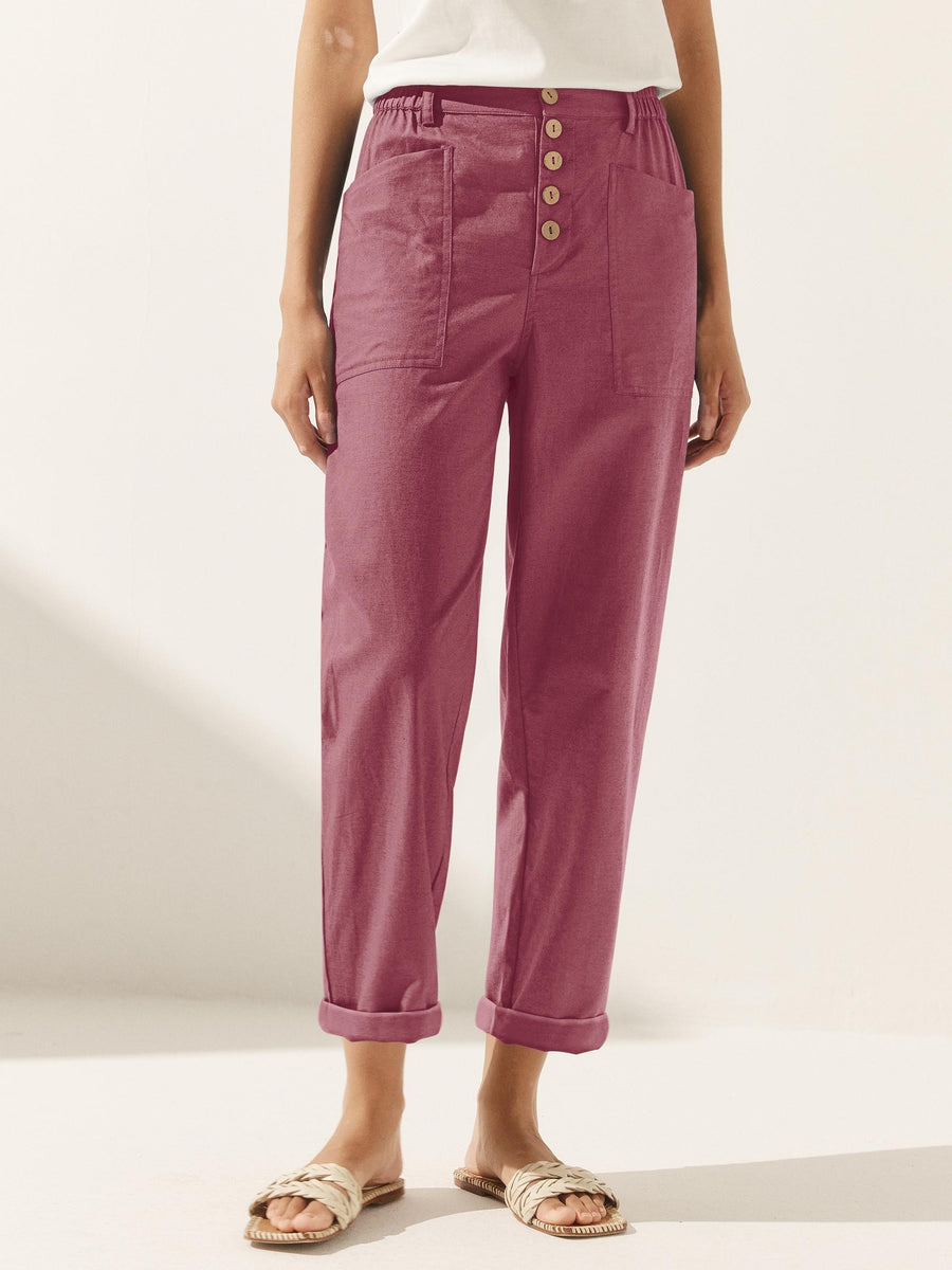 Heidi | Button-Fly Linen Trousers