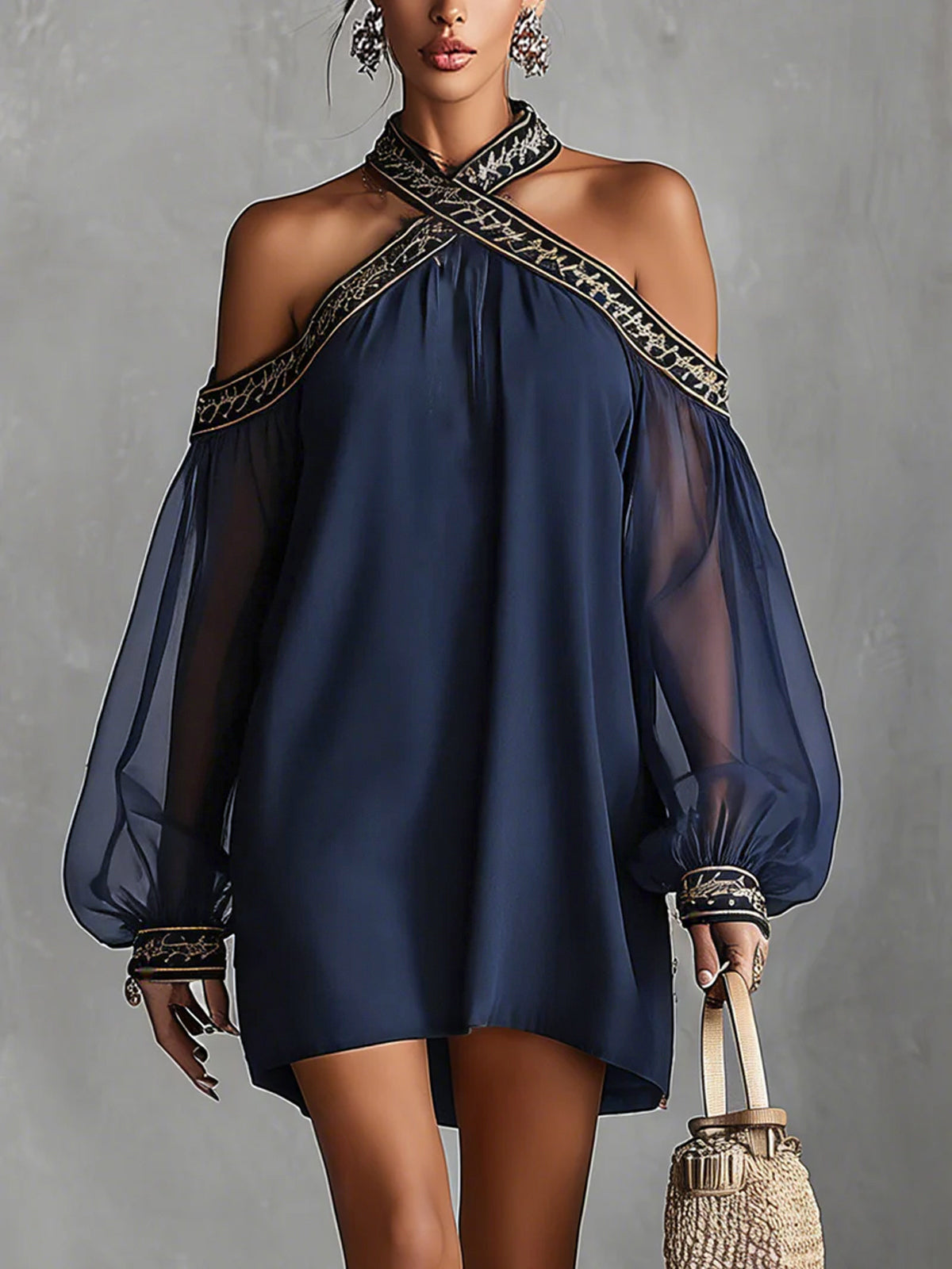 Elodie | Off-Shoulder Chiffon Mini Dress