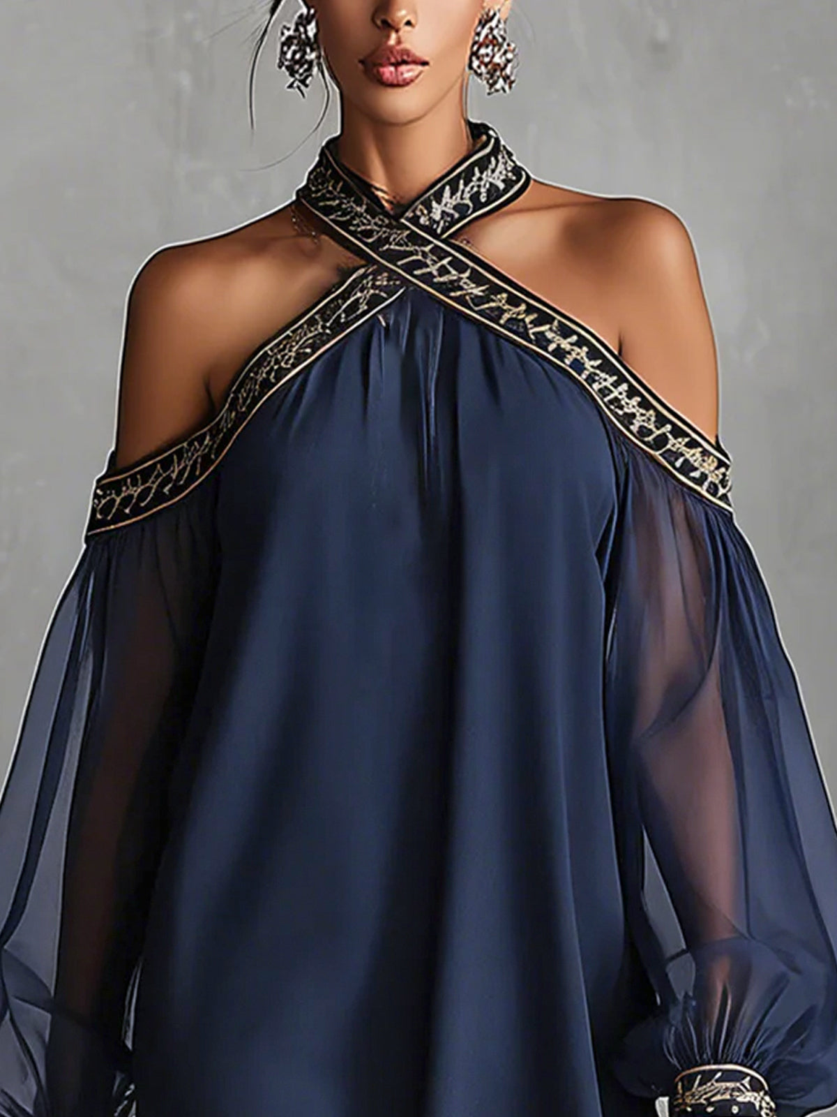 Elodie | Off-Shoulder Chiffon Mini Dress