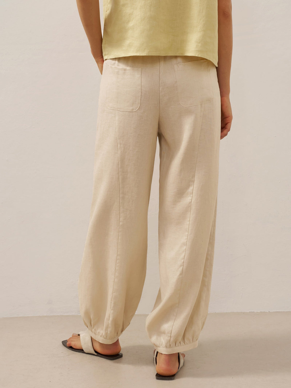 Talia | Barrel Linen Trousers