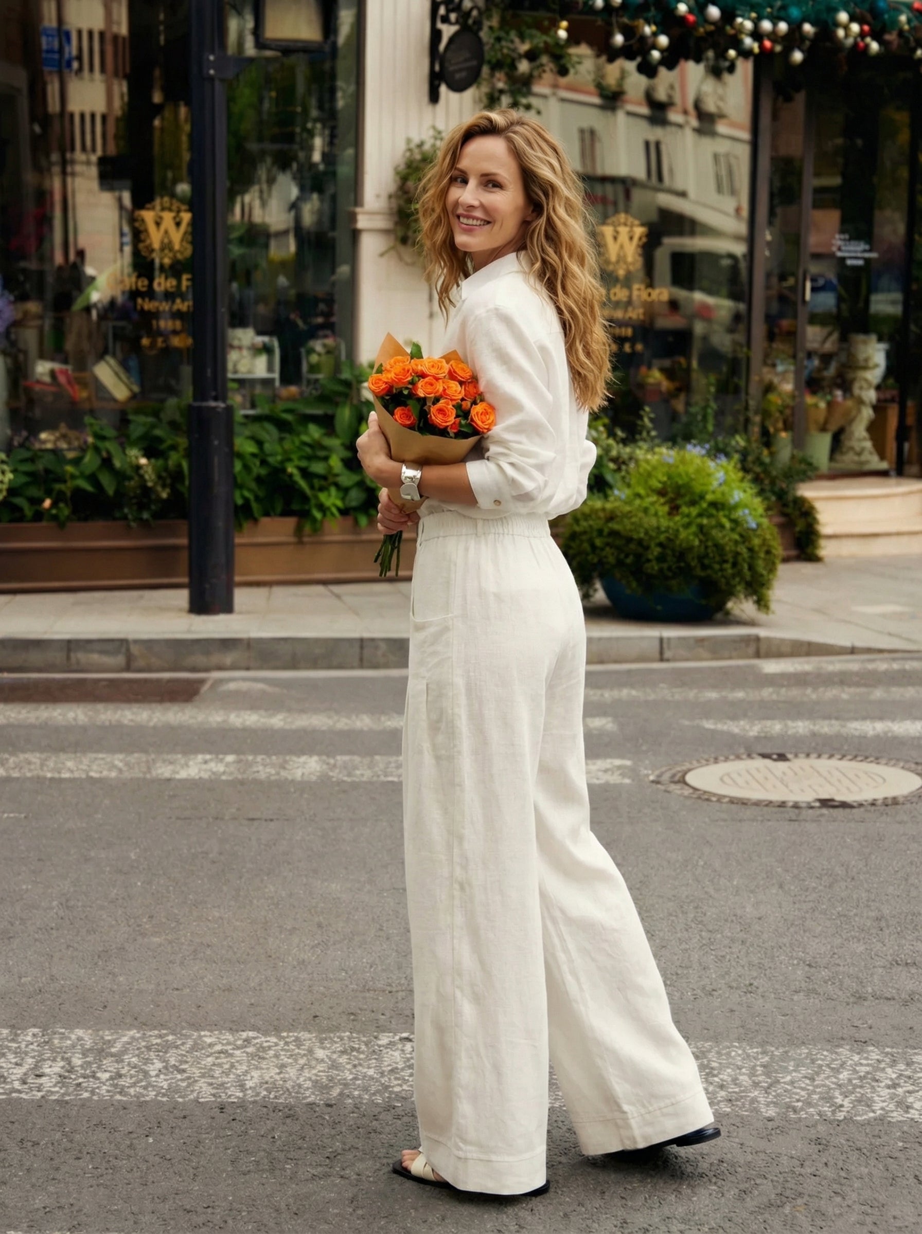 Veridiana | Pleated Linen Trousers