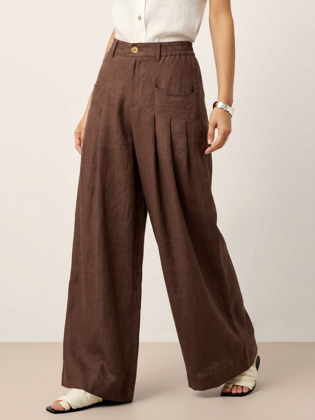 Veridiana | Pleated Linen Trousers