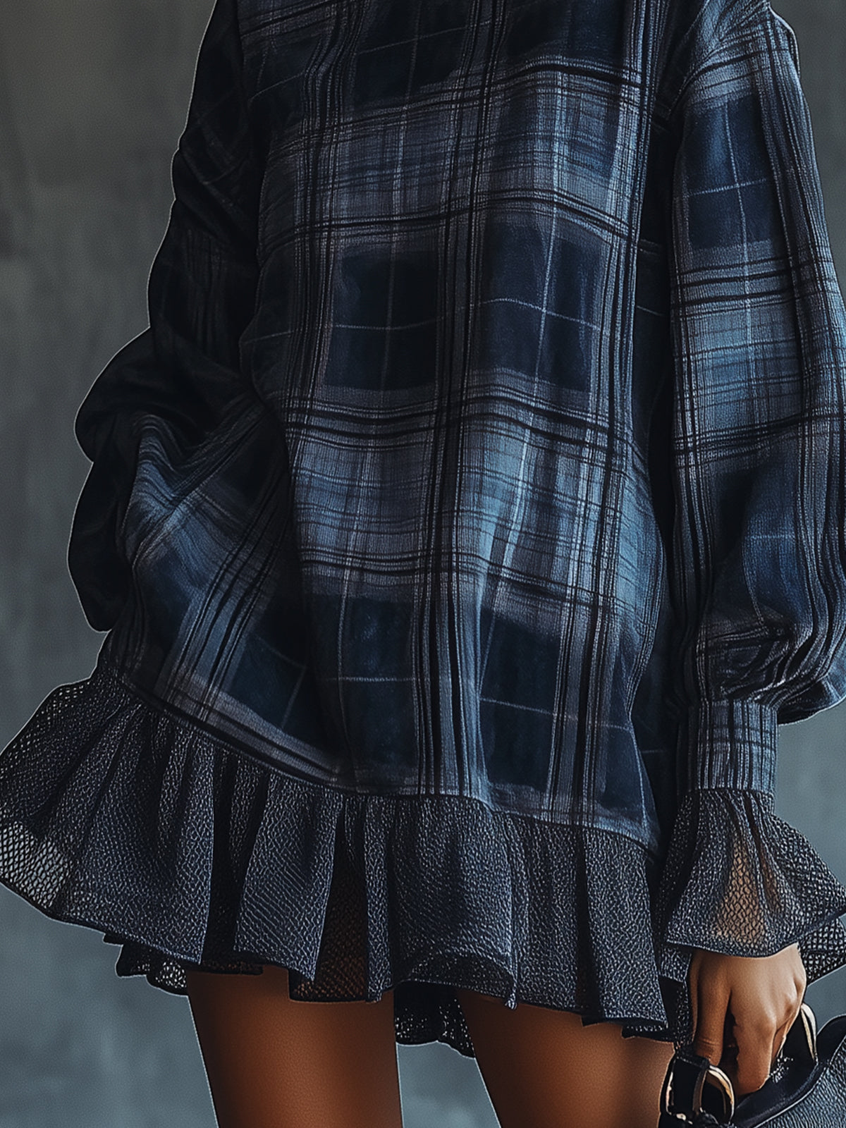 Elodie | Plaid Ruffle Mini Dress