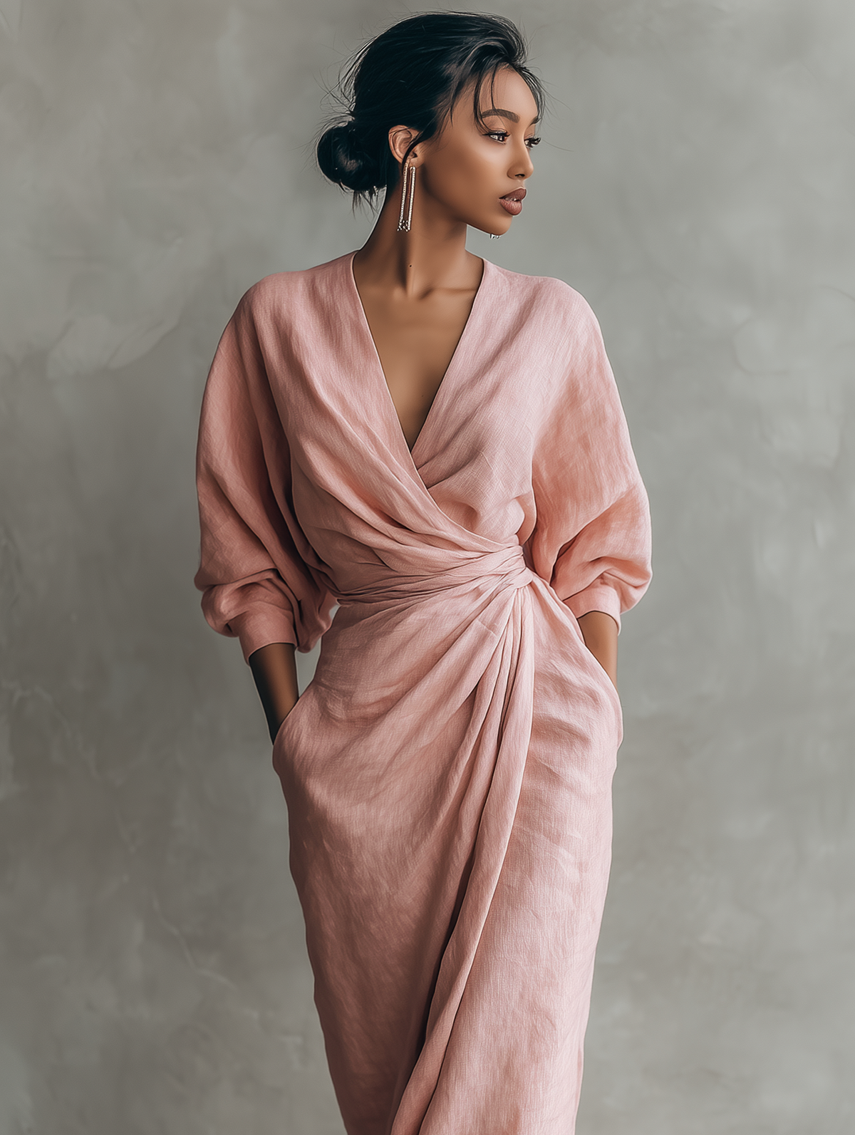 Elara Draped Maxi Dress