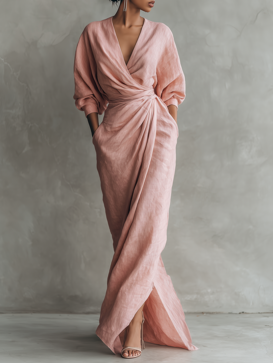 Elara Draped Maxi Dress