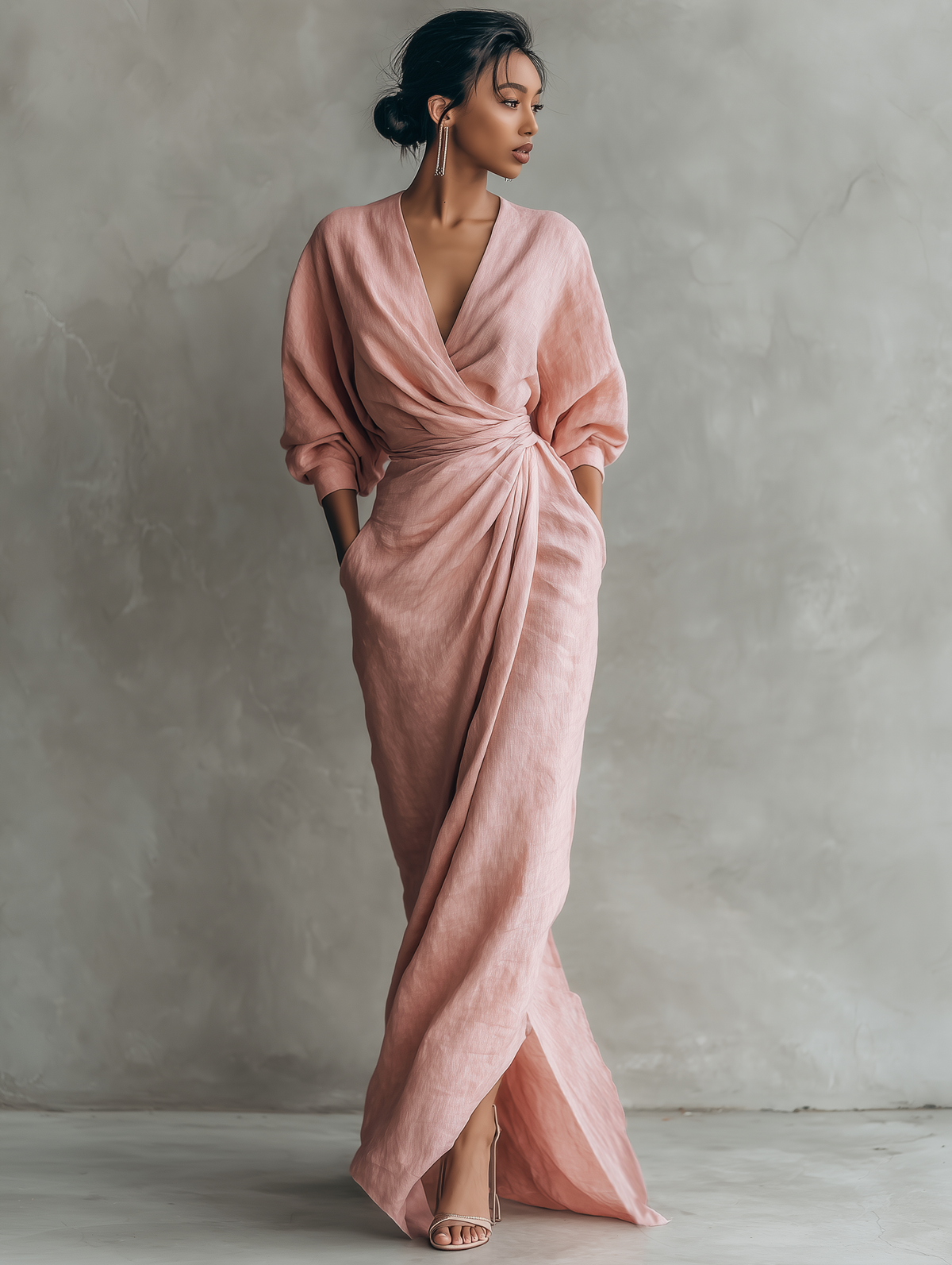 Elara Draped Maxi Dress