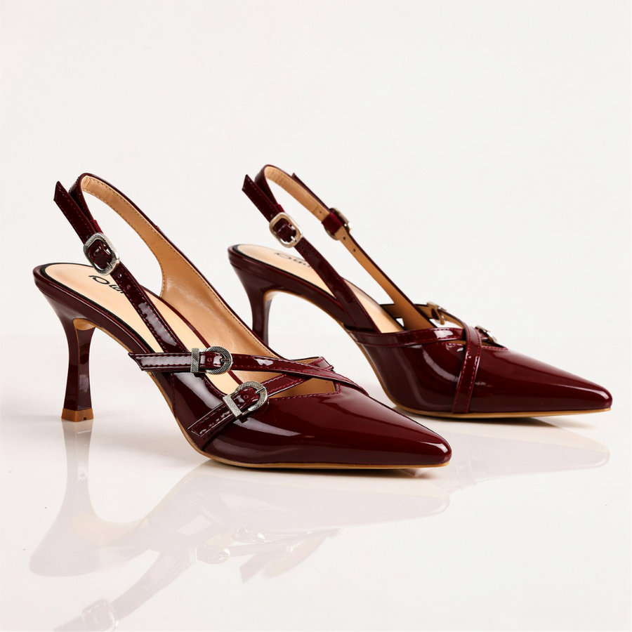 Linea | Double Buckle Slingback Heels