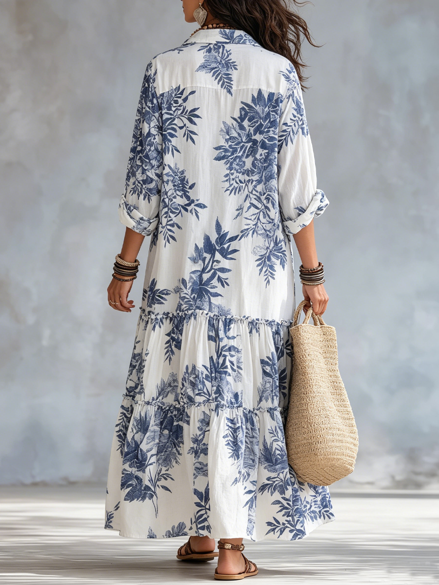 Dahlia | Blue Floral Maxi Dress