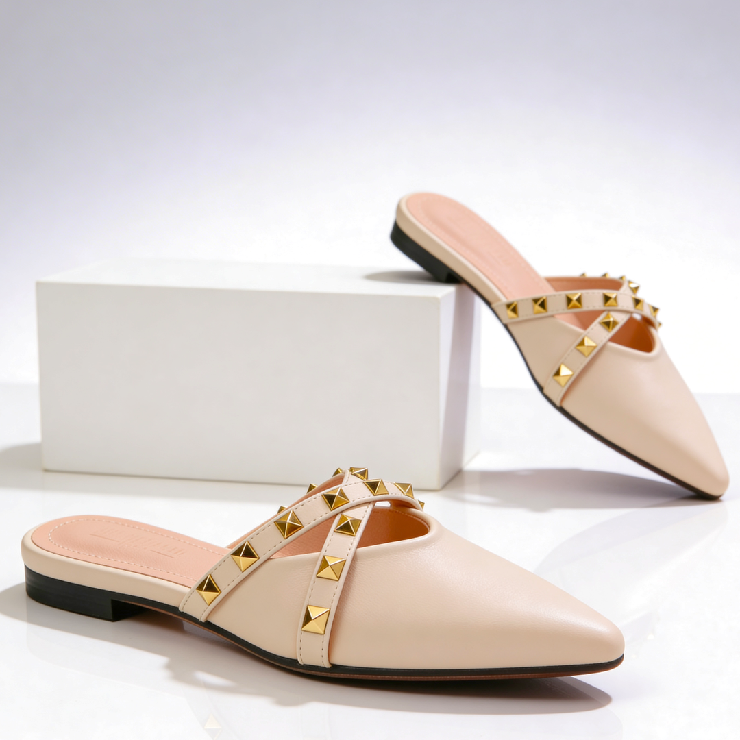 Rivara | Studded Pointed-Toe Mules