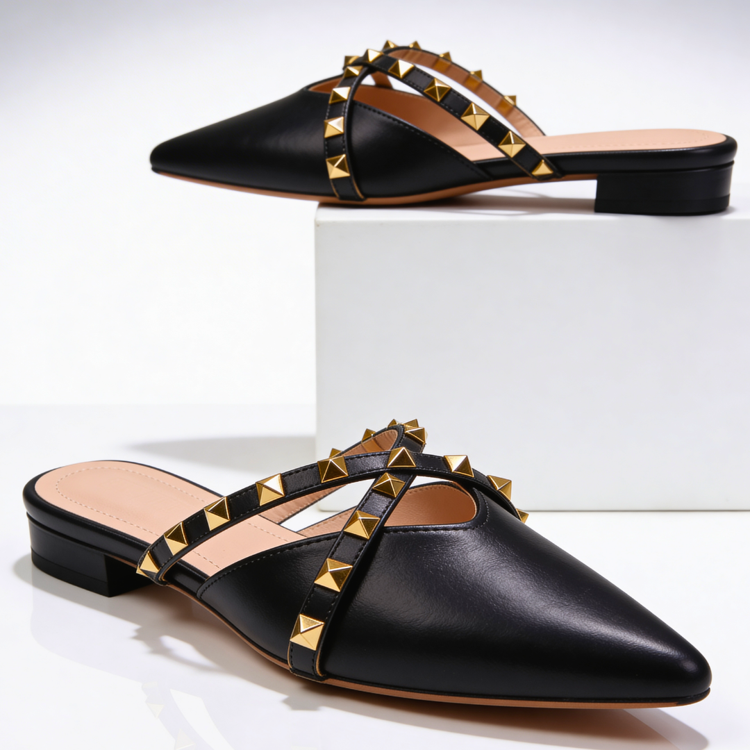 Rivara | Studded Pointed-Toe Mules