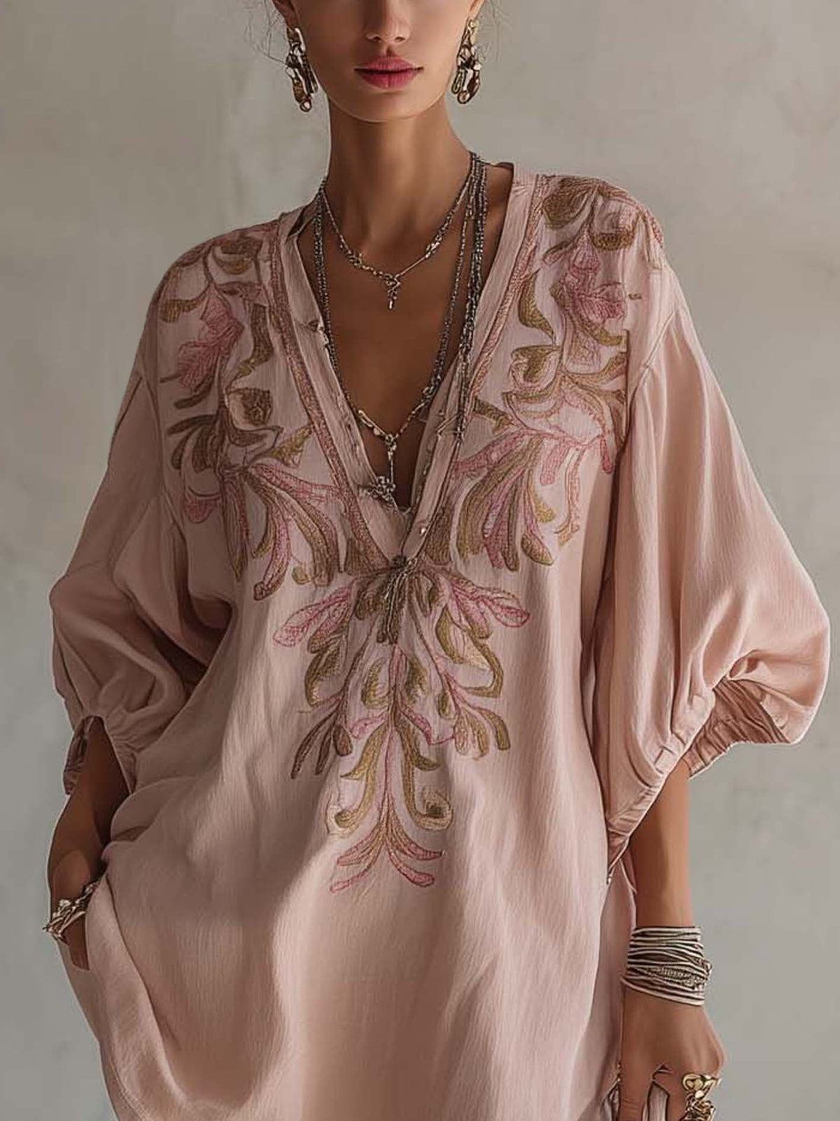 Livia | Vintage Floral Linen Mini Dress