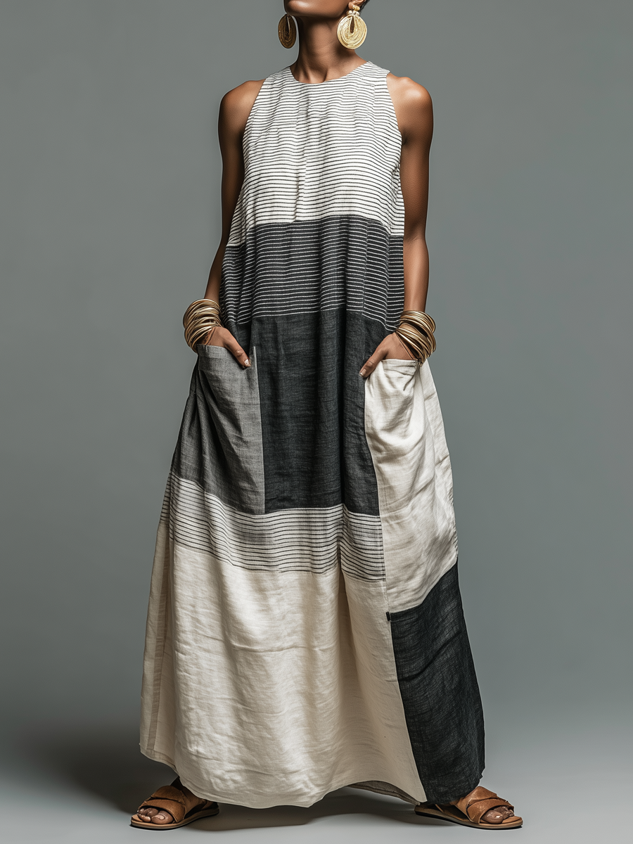 Nadia | Colour Block Maxi Dress