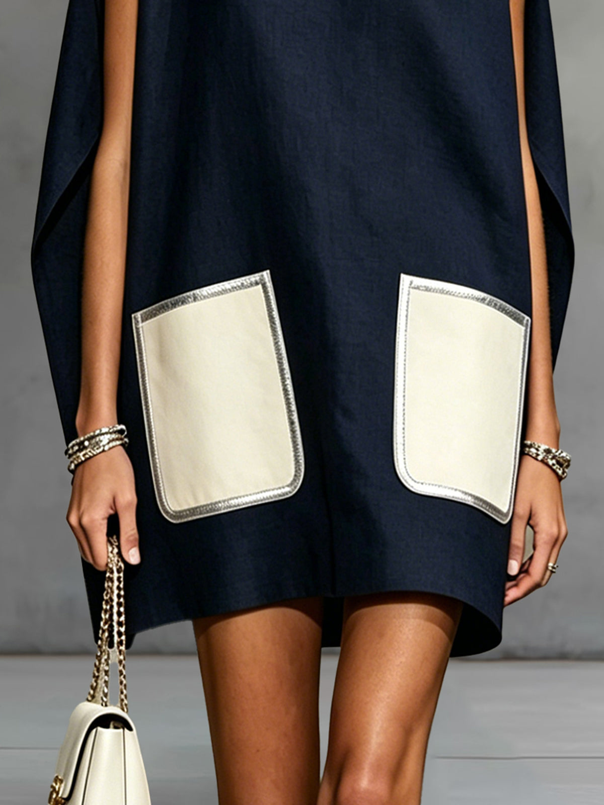 Elise | Contrast Pocket Mini Dress