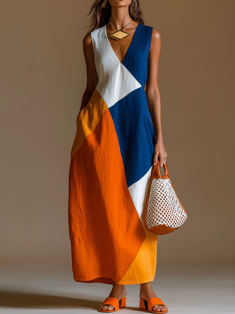 Petra | Colour Block Maxi Dress