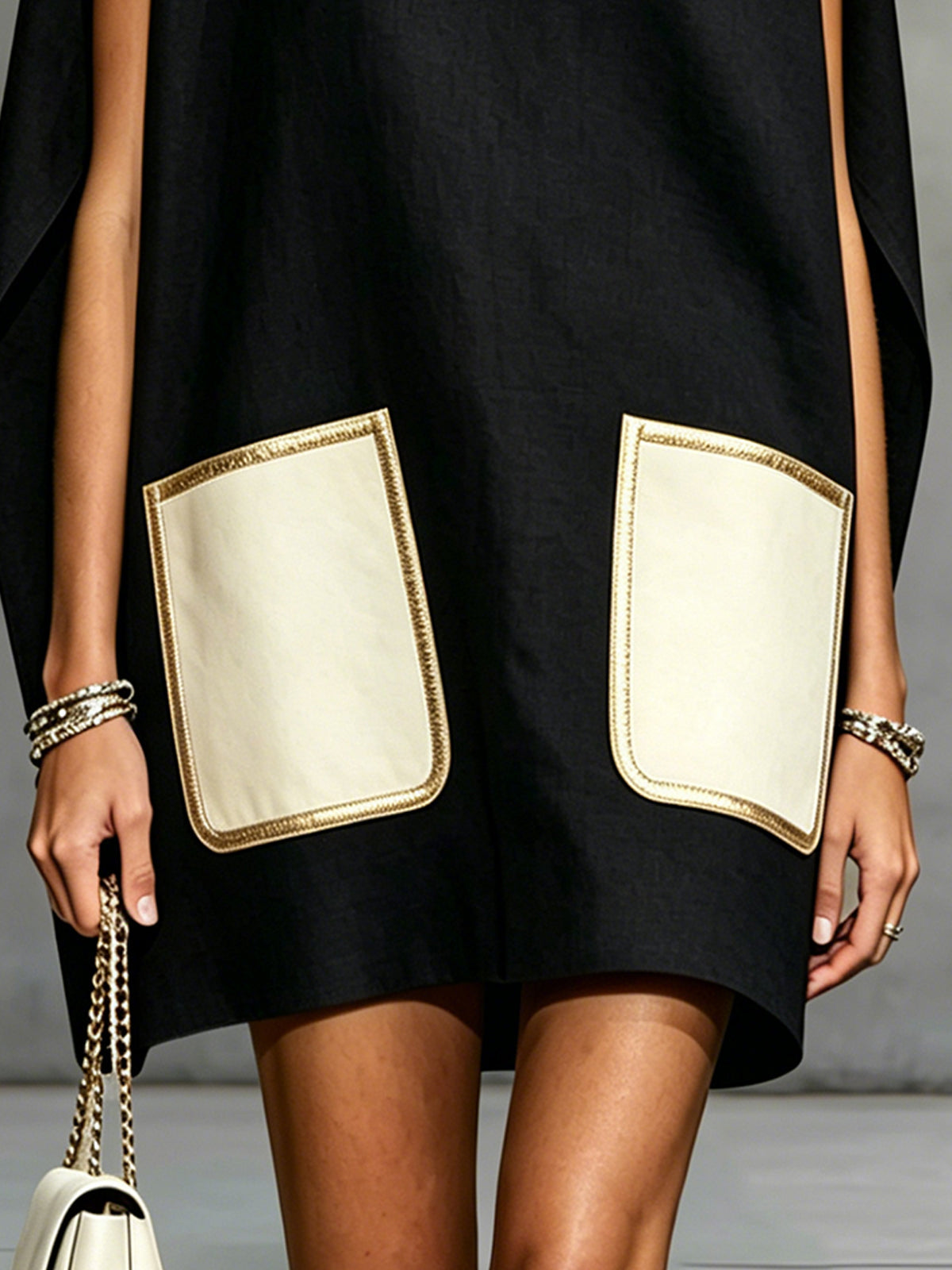 Elise | Contrast Pocket Mini Dress