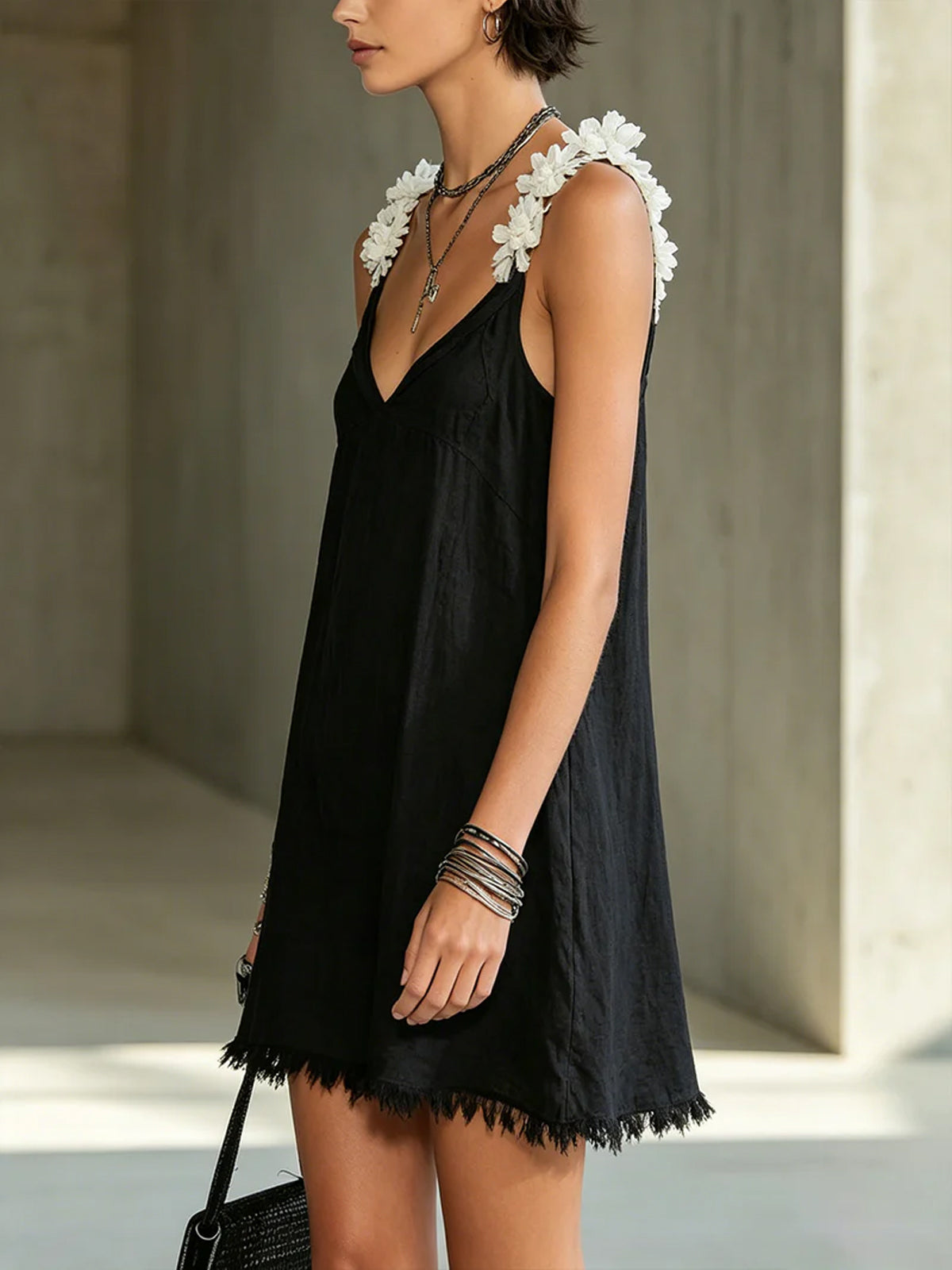 Elise | Floral Strap Mini Dress