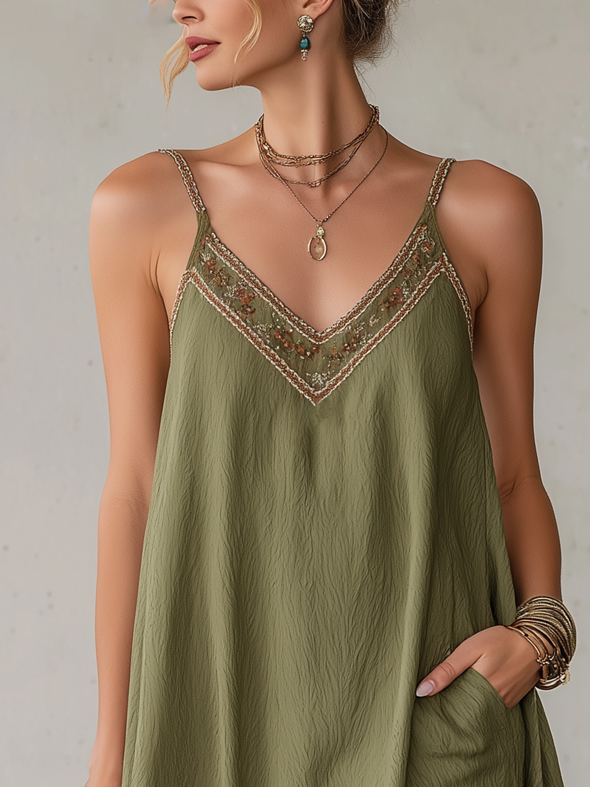 Livia | Embroidered Strap Mini Dress