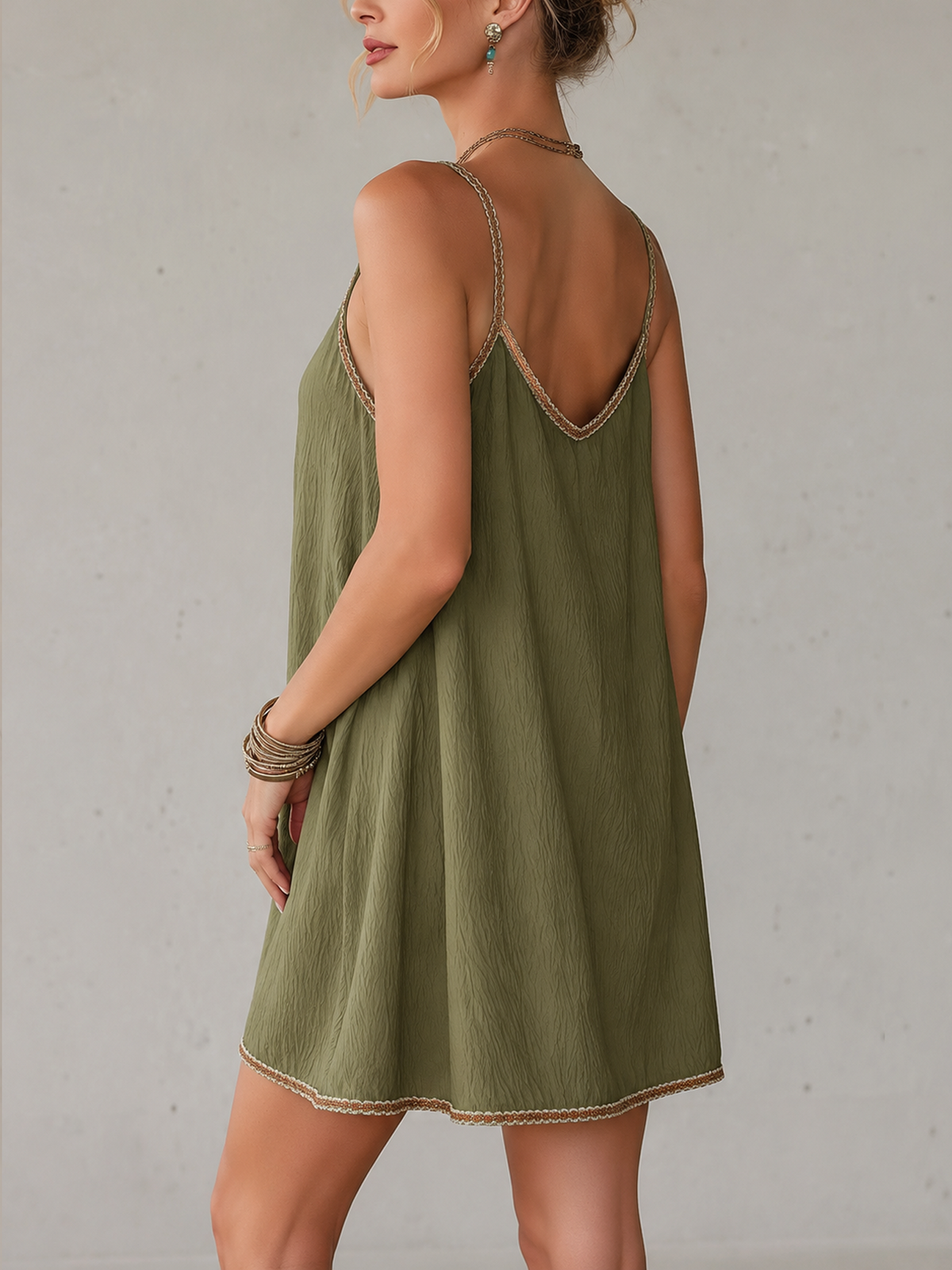 Livia | Embroidered Strap Mini Dress