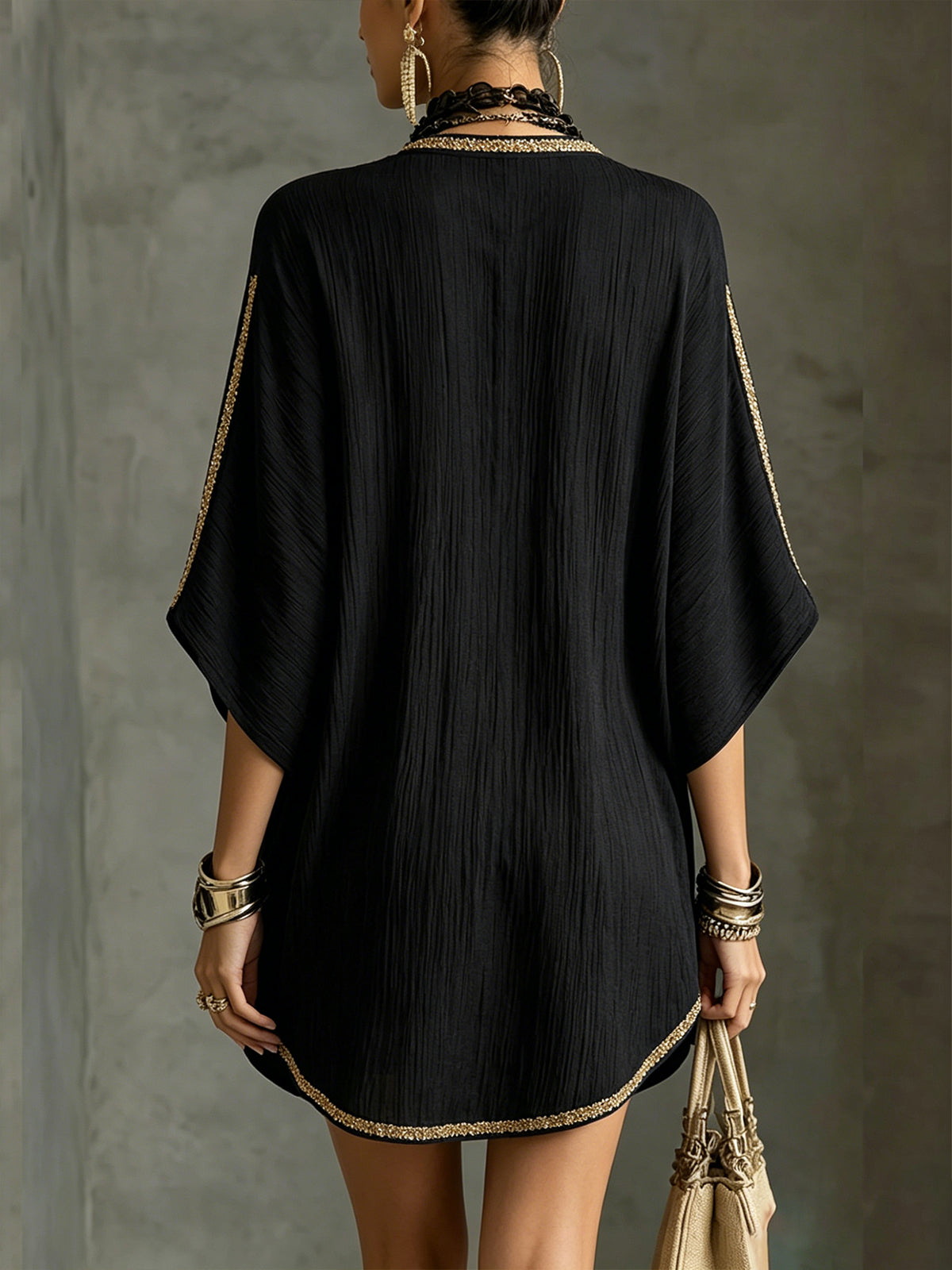 Aurelia | Embroidered Kaftan Mini Dress