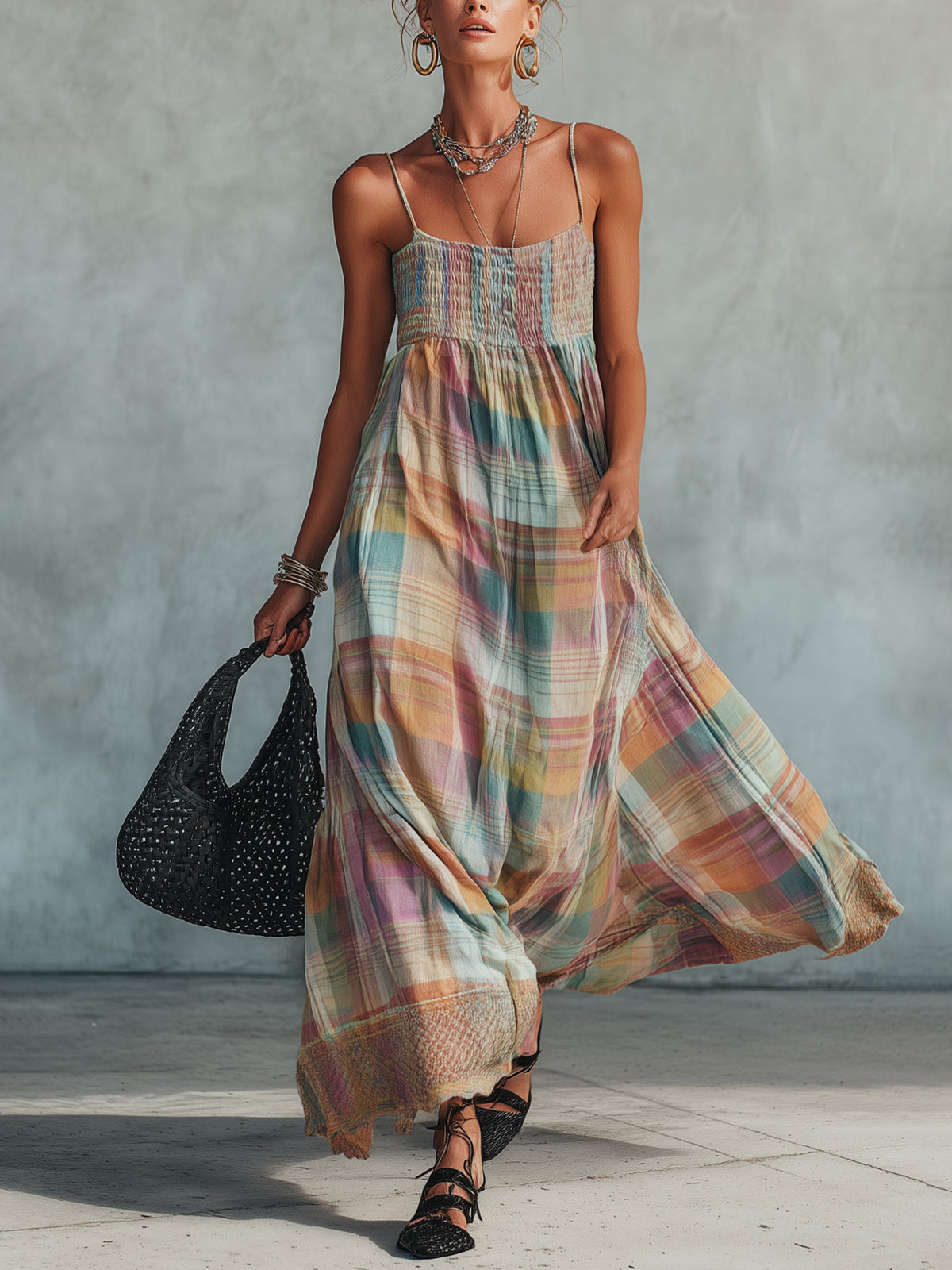 Sienna | Plaid Maxi Dress