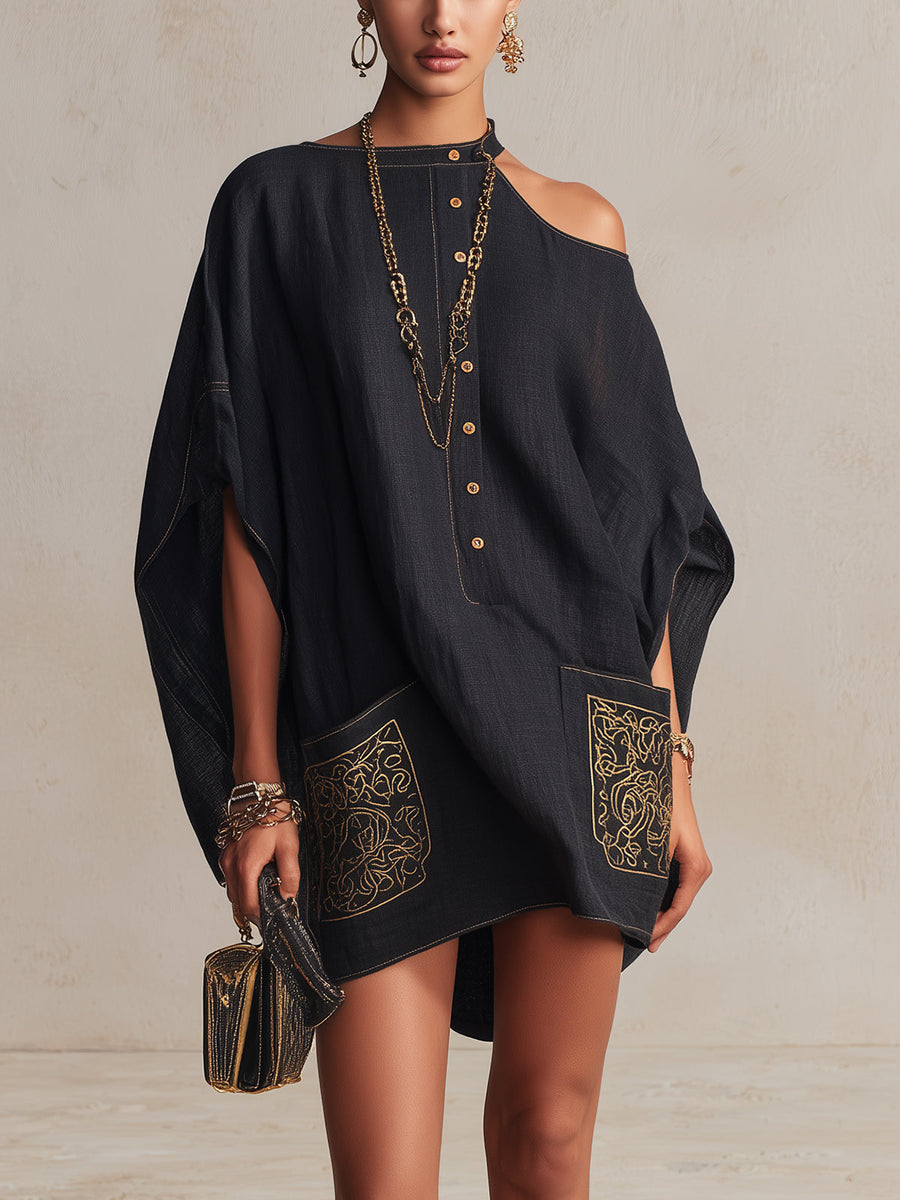 Aurelia | One-Shoulder Linen Mini Dress