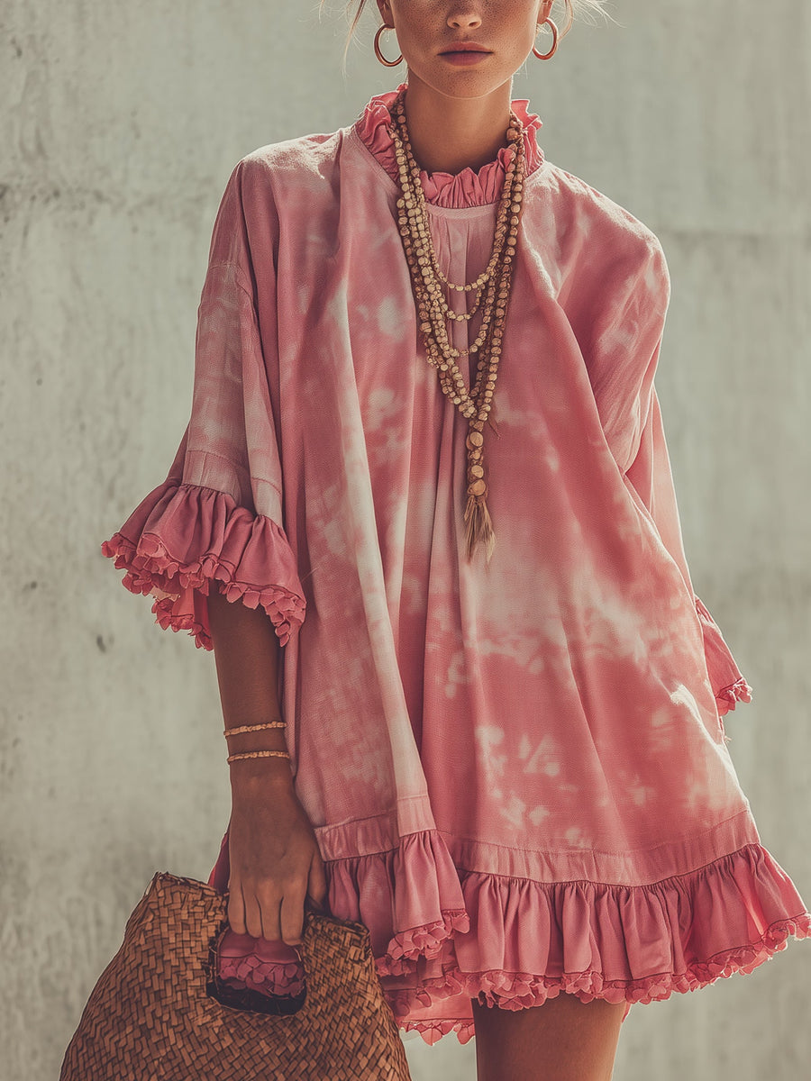 Livia | Tie Dye Linen Mini Dress