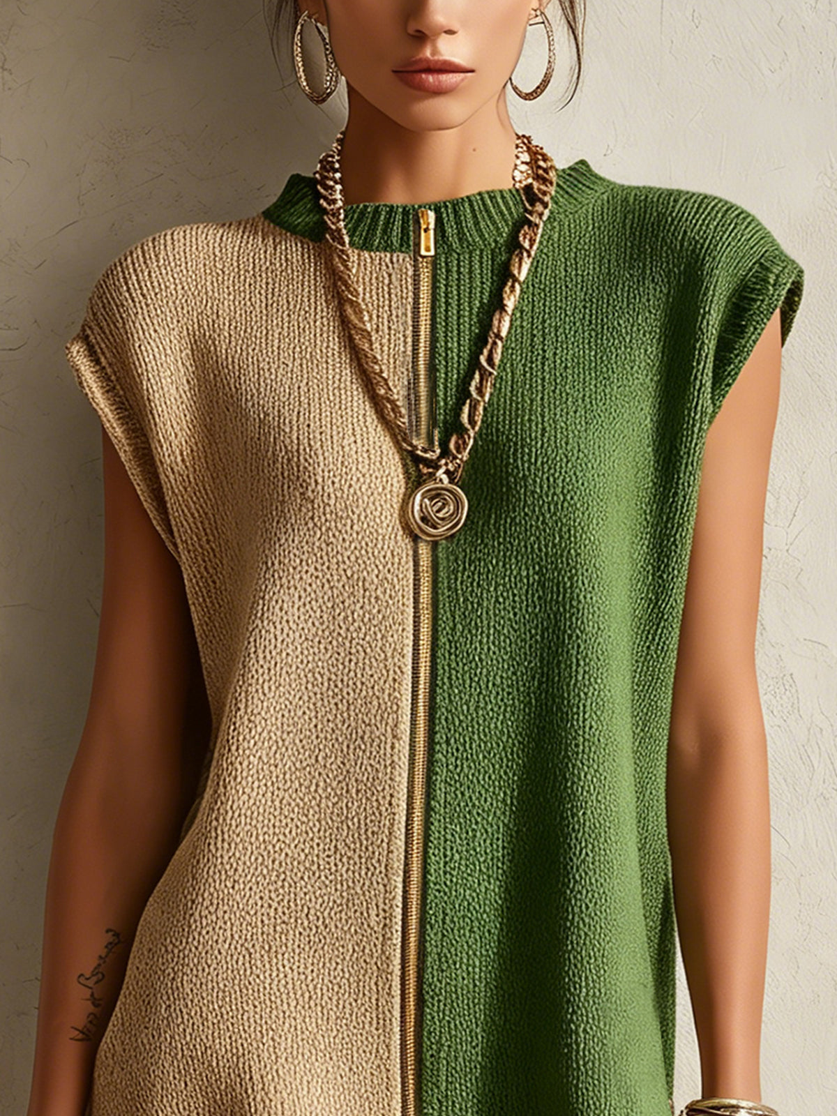 Sienna | Colourblock Zip Mini Dress