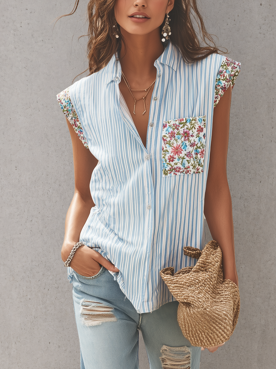 Rosalie | Embroidered Stripe Blouse