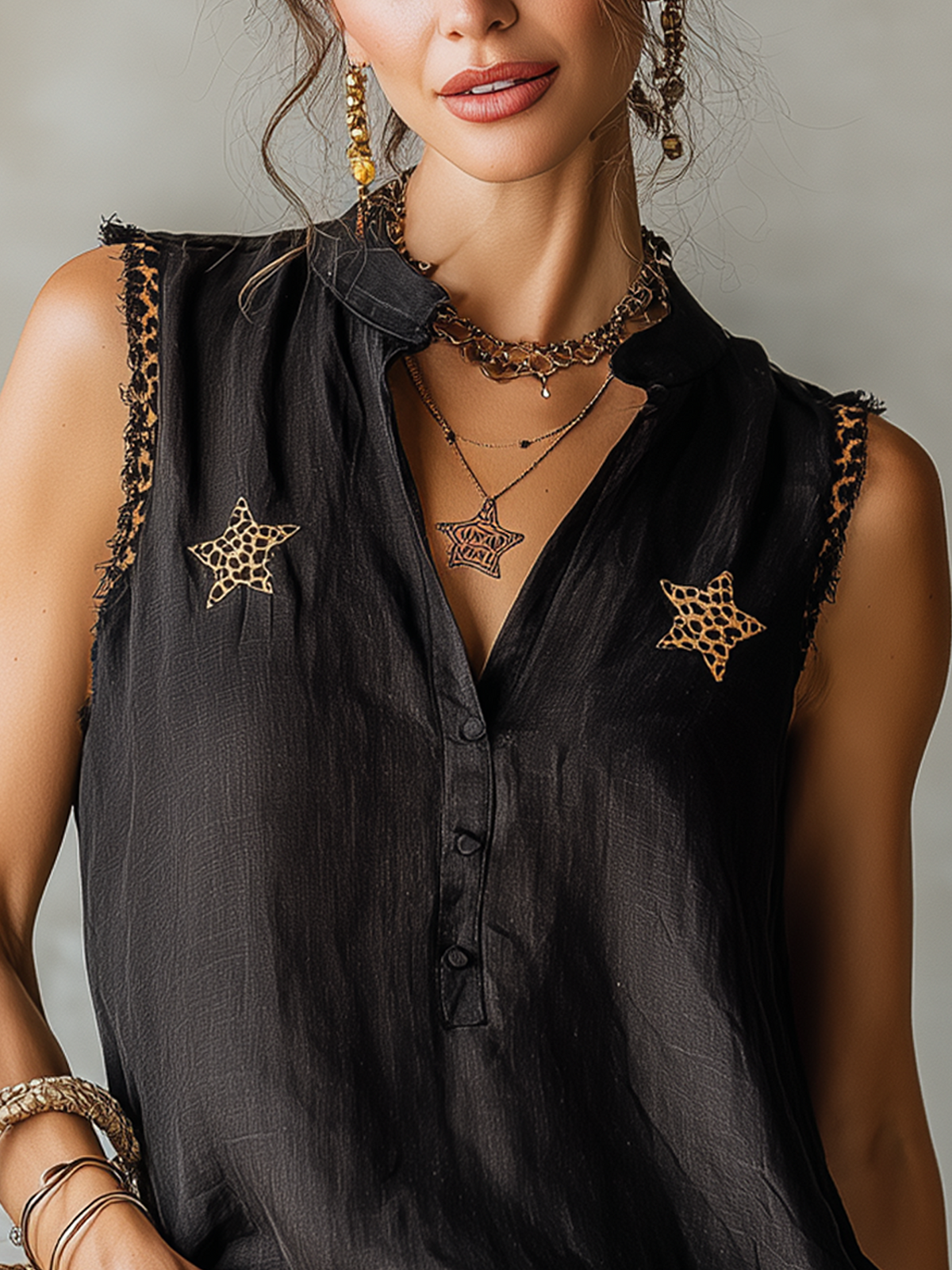 Sienna | Leopard Star Blouse