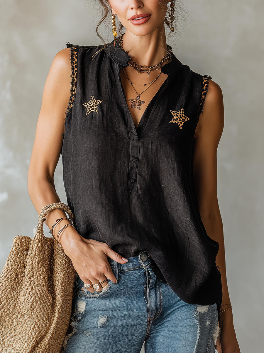 Sienna | Leopard Star Blouse