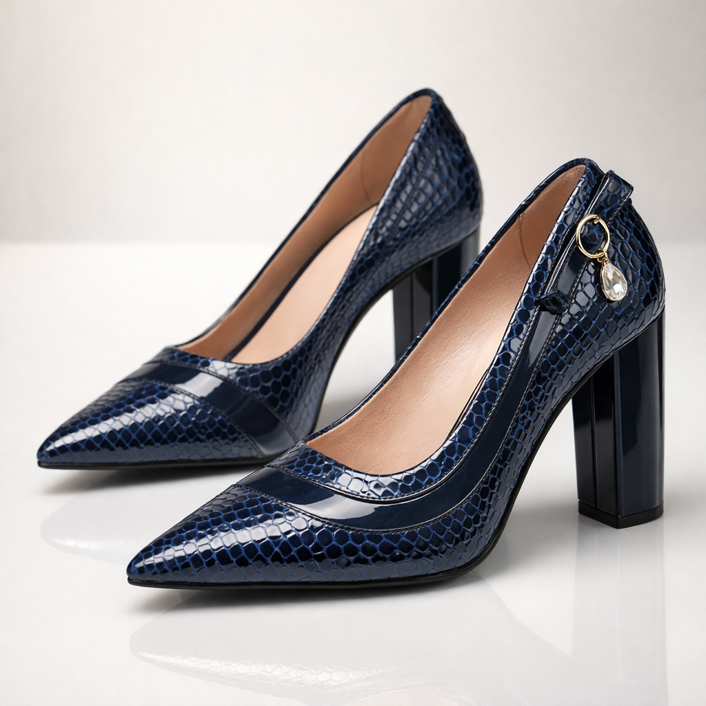 Kara | Croc Block Heels