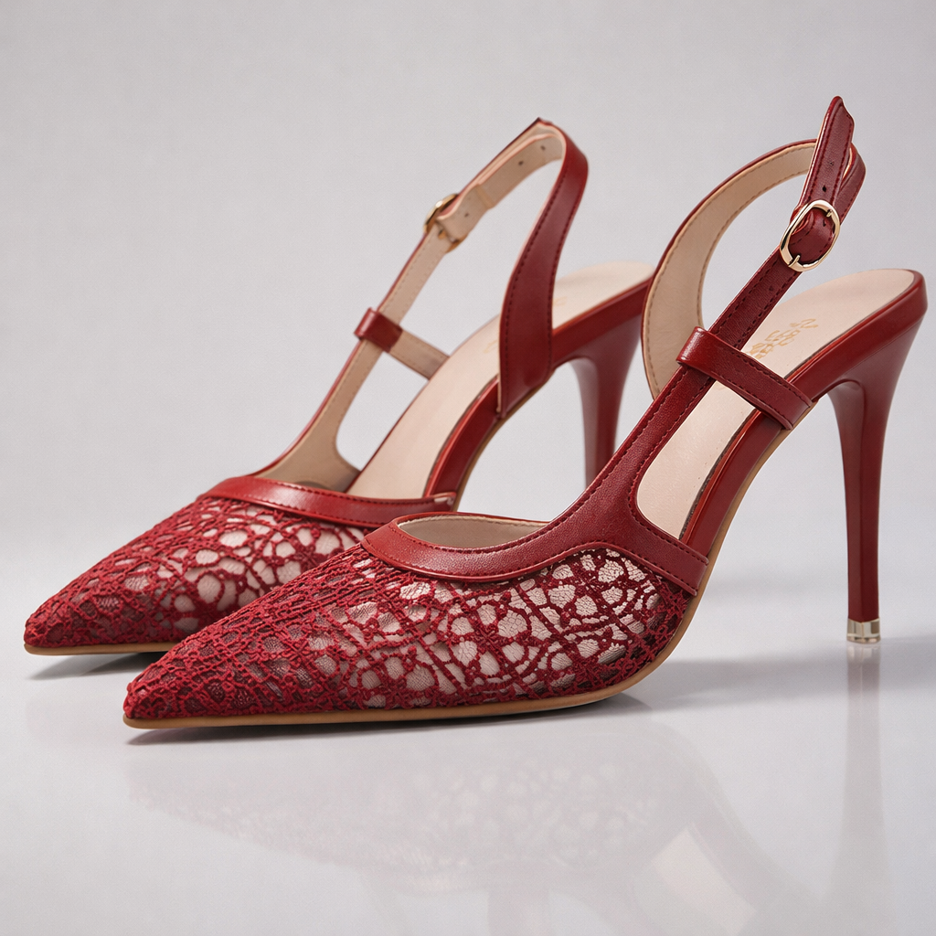 Seren | Lace Slingback Stiletto Heels