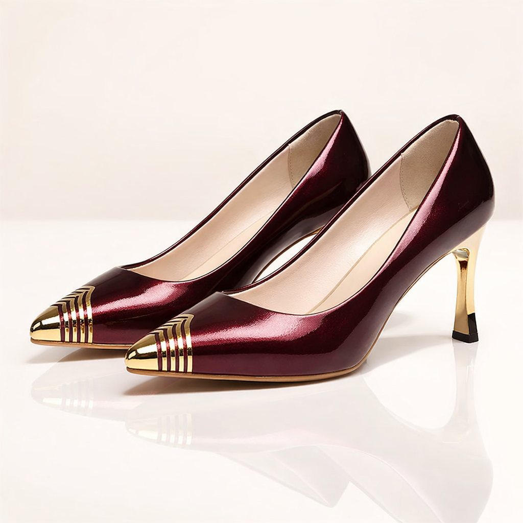 Aurelia | Gold Toe Stiletto Heels