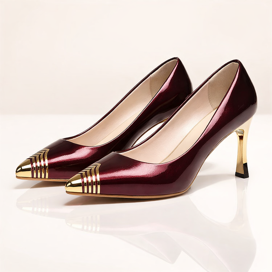 Aurelia | Gold Toe Stiletto Heels