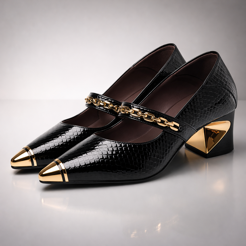 Aurea | Chain Block Heels
