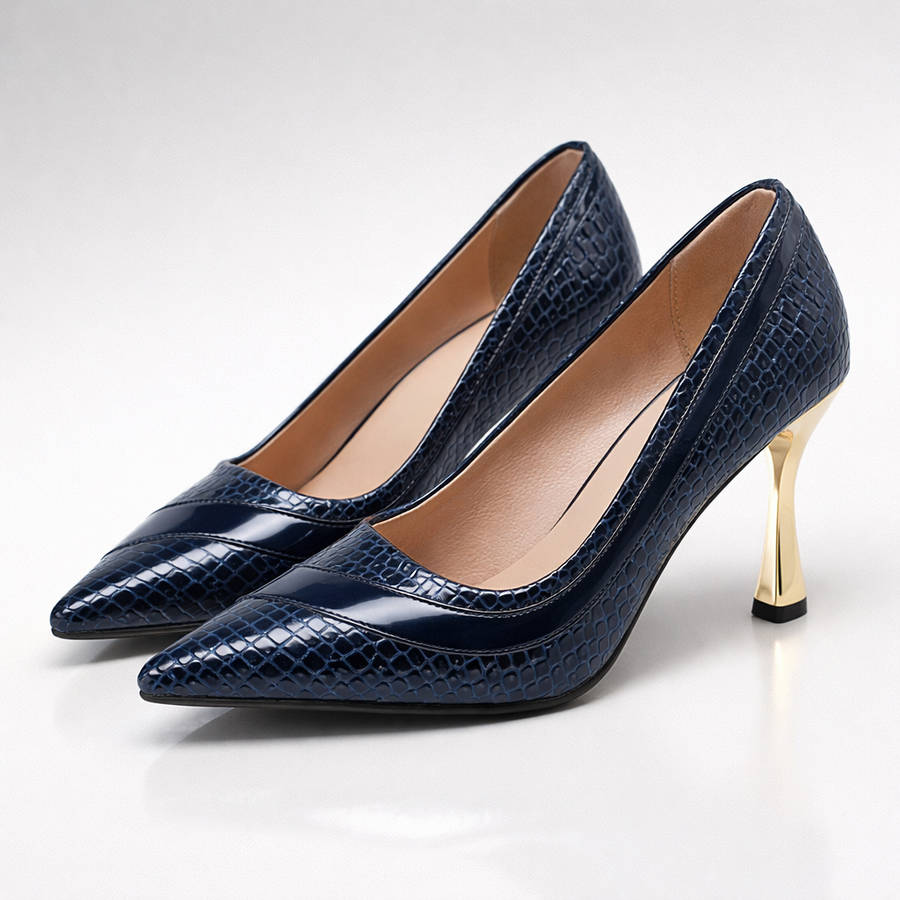 Sylvie | Croc-Embossed Stiletto Heels