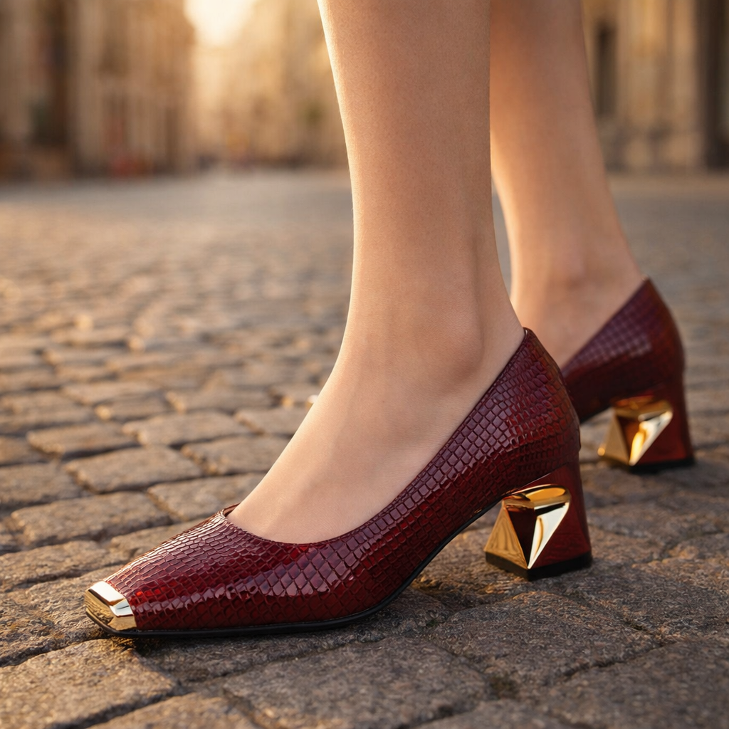 Aurea | Snake Block Heels