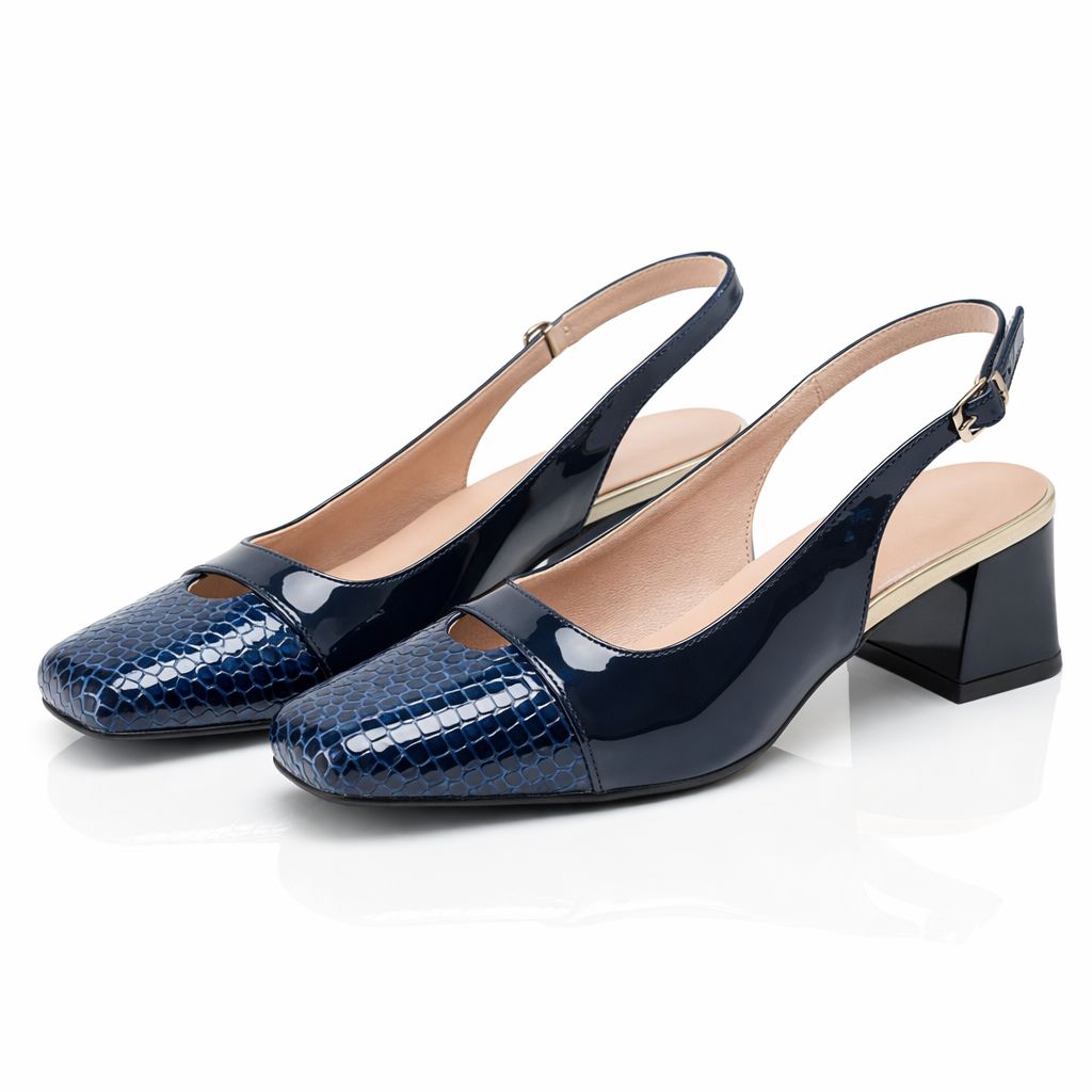 Claire | Patent Slingback Block Heels