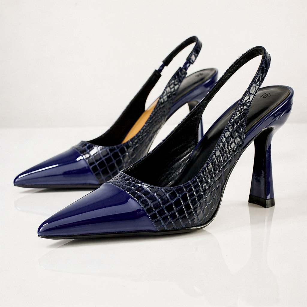 Valora | Croc-Embossed Slingback Heels