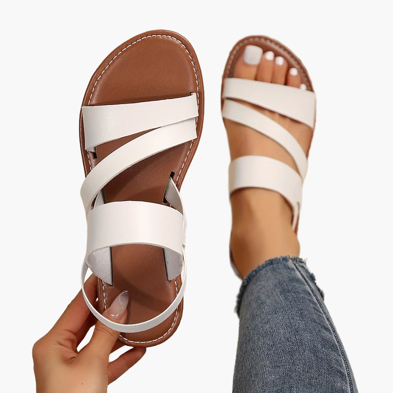Sienna | Cross-Strap Flat Sandals