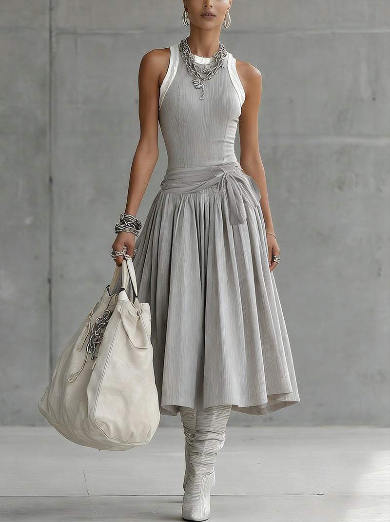 Elara | Draped Ribbed Midi Dress