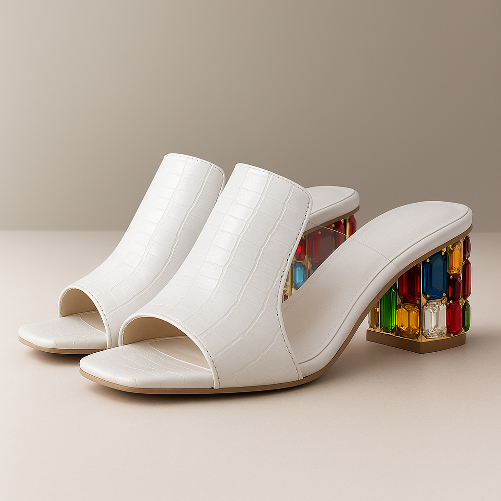 Lumière | Jewel Heel Mule Sandals