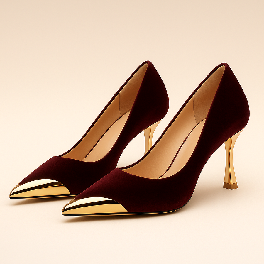 Valentina | Gold Toe Pumps