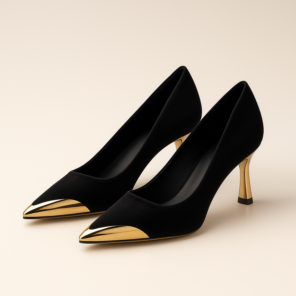 Valentina | Gold Toe Pumps