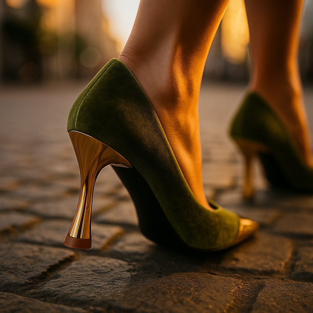 Valentina | Gold Toe Pumps