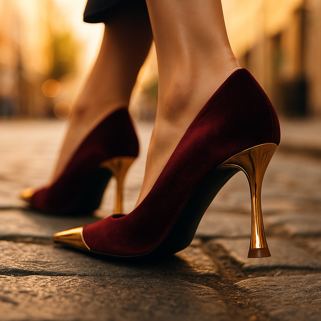 Valentina | Gold Toe Pumps
