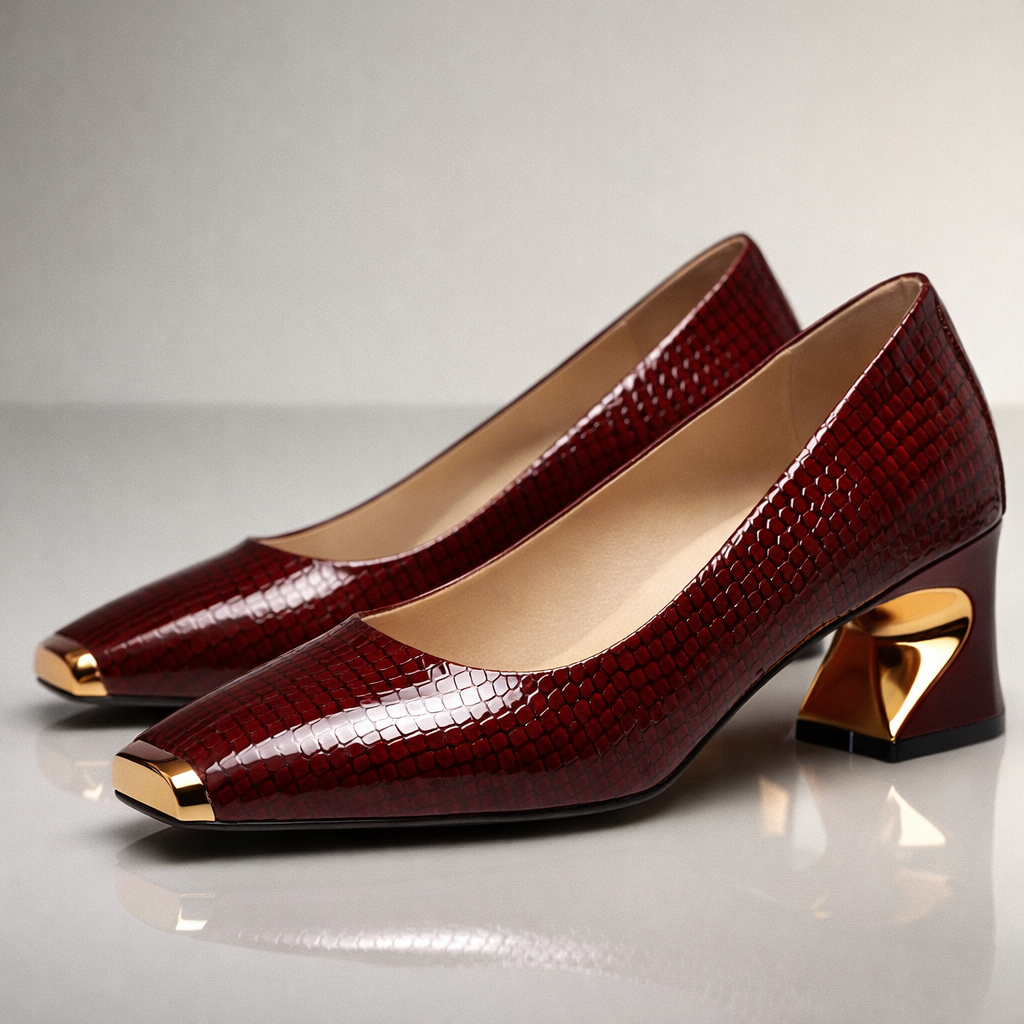 Aurea | Snake Block Heels
