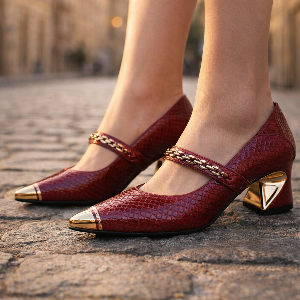 Aurea | Chain Block Heels
