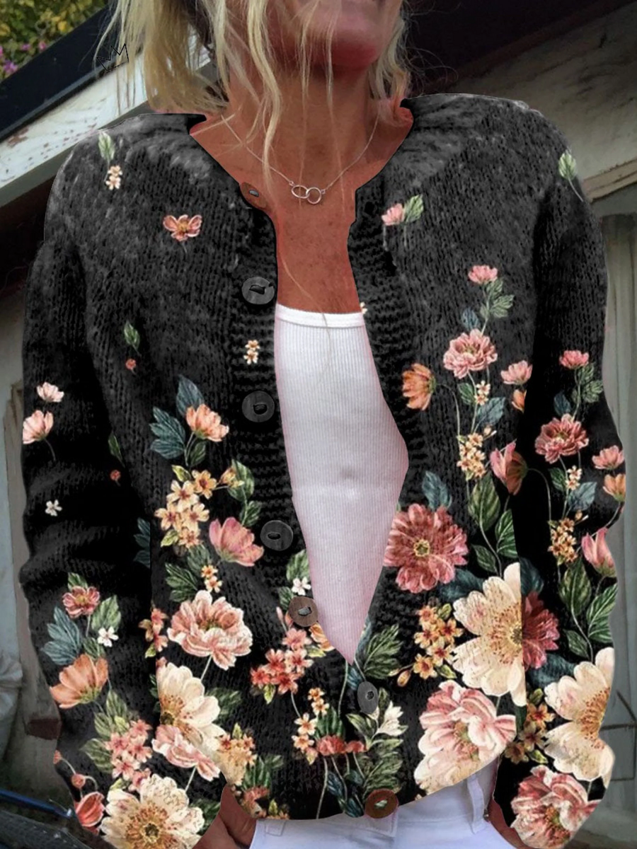 Vintage Floral Cardigan for Women